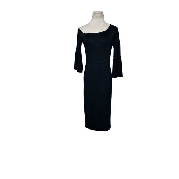 Trina Turk black 3/4 sleeves sheath midi dress size 6 - Picture 13 of 16
